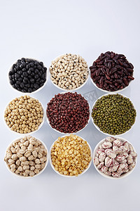 豆子分类摄影照片_各种各样的不同的咖啡豆