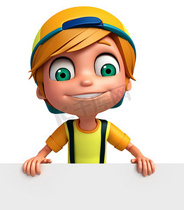 3d渲染戴着虚拟现实眼镜玩得开心的可爱小女孩医生卡通动漫人物前视