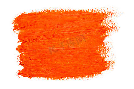刷油效果摄影照片_抽象红橙色油画背景孤立于白色