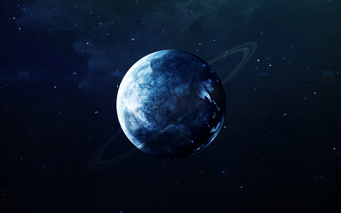 海王星-高分辨率美丽的艺术展示了太阳系的行星.这个图像元素由NASA提供