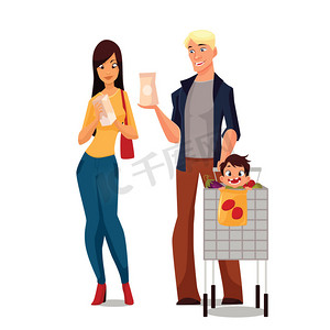 新鲜的水果图标摄影照片_购买食品卡通年轻家庭