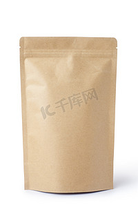 海参包装设计摄影照片_棕色的纸制食品袋包装