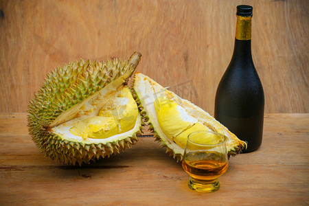 Durian fruit isolated on white background, Fresh fruit from orchard, King of fruit from Thailand, Many people like this fruit but some people din't like because so smell.