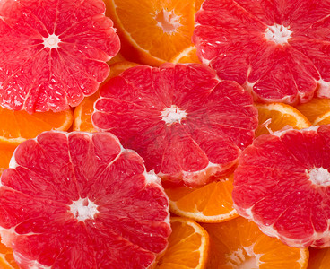 详情背景摄影照片_与葡萄柚和橙色背景