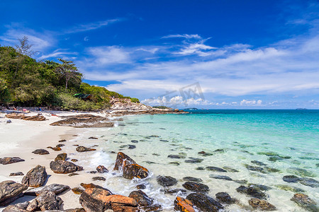 美丽的大海风景。在泰国沙美岛