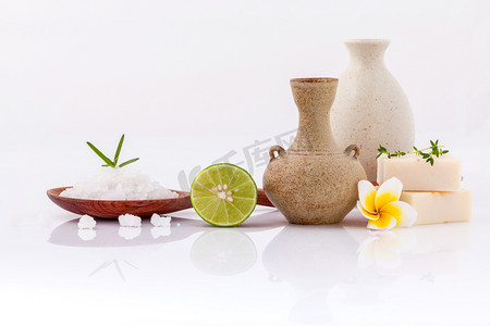 Spa treatment  sea salt and herbs natural spa Ingredients for sc