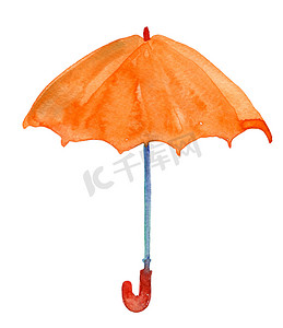 手摇抽奖机摄影照片_橘黄色的水彩伞
