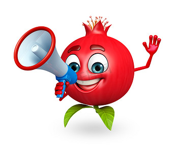 卡通人物的石榴果