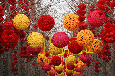 新年会议背景摄影照片_中国、 阴历新年的大装饰地坛公园北京,