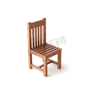 孤立白木椅