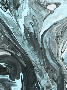 黑色和蓝色大理石抽象手绘背景
