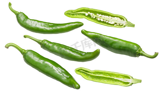 double摄影照片_Lumbre green chile peppers