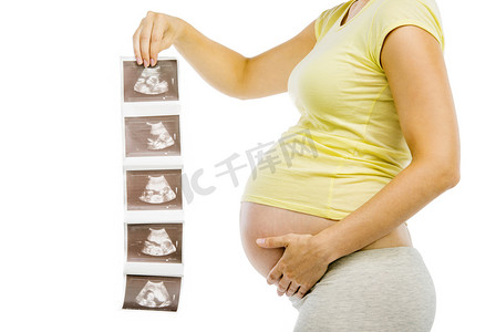 těhotná žena s ultrazvukem skenování obrázků