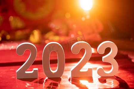 2023年年会摄影照片_新年白天2023室内光效摄影图配图