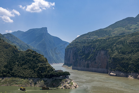 三峡夔门图上午山川户外摄影摄影图配图