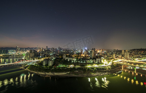 重庆渝中区全貌夜晚建筑户外摄影摄影图配图