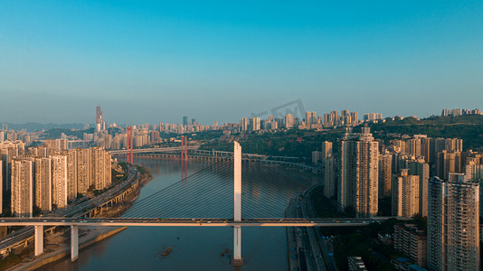 重庆俯拍摄影照片_石门大桥高空航拍