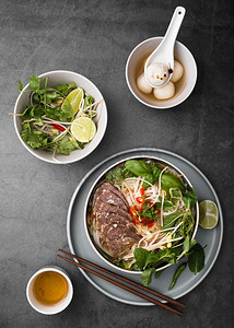 水稻背景摄影照片_Top View Variety Vietnamese Food