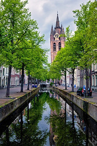 荷兰，运河，房屋，古老