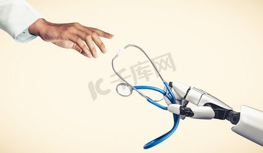医疗人工智能摄影照片_ 手，医疗，人工智能，未来