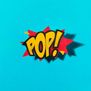 pop活体字摄影照片_POP文字向量明亮动态卡通风格蓝色背景