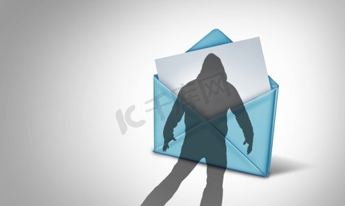 邮件盗窃和包小偷概念作为罪犯盗窃包和抢劫回家交付的信件与3D插图元素。