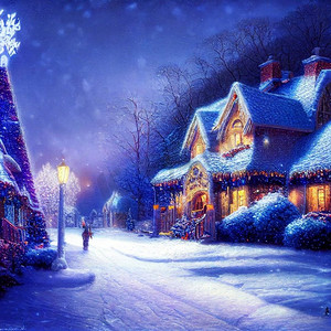 童话城摄影照片_童话圣诞贺卡城市里的冬天