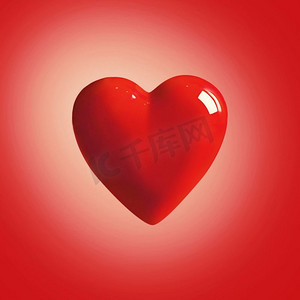 情人节心脏在红色背景。浪漫的贺卡。love symbol