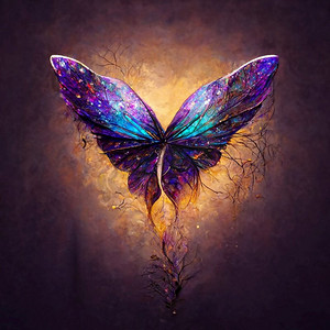 美丽的紫色蝴蝶梦幻