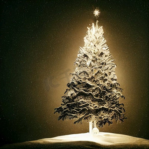 抽象圣诞树3d插图