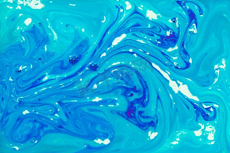 纹理深蓝摄影照片_深蓝色混合蓝绿色丙烯酸充满活力的颜色背景