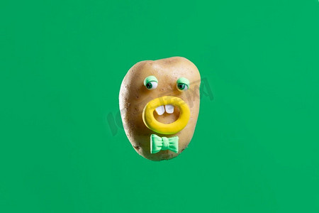 微笑向量摄影照片_有趣的土豆与可爱的贴纸4