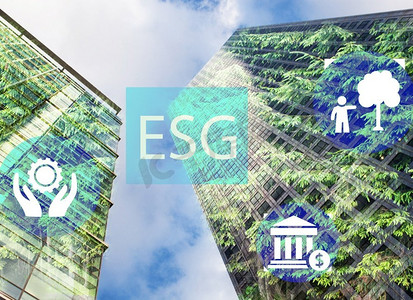 绿色背景的ESG理念环境社会治理