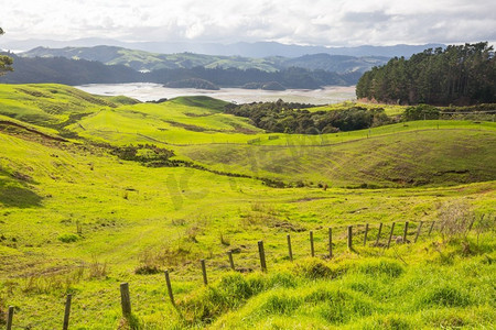 美丽新农村摄影照片_美丽的乡村风景的新西兰在日出