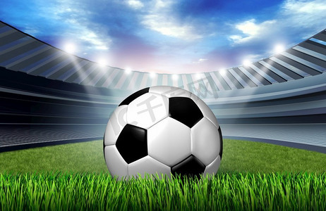 足球场球和运动场作为体育竞技场或欧洲足球比赛作为3D例证。