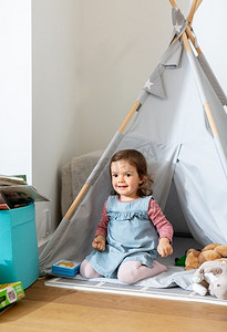 teepee摄影照片_ 婴儿，帐篷，童年，家