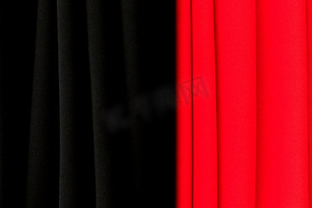 红色黑色窗帘纹理背景