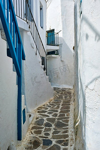 小巷子摄影照片_ 米科诺斯岛，岛屿，小巷，城市