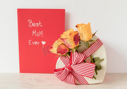 爱妈妈母亲节海报摄影照片_母亲节鲜花礼品卡