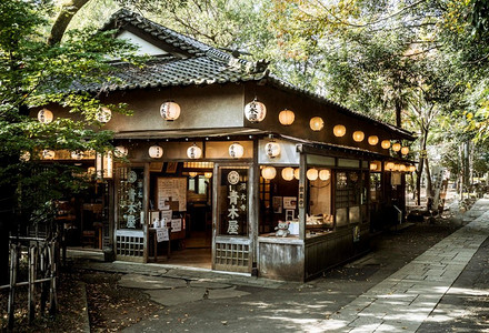 前视图日本寺庙结构
