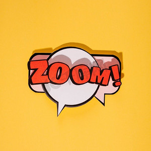 zoom 卡通专属字体标签表达黄色背景卡通动漫人物图画