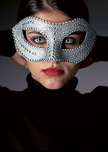 肖像神秘的女人与狂欢节面具19