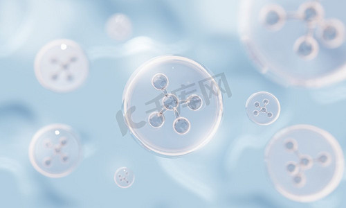 小分子肽摄影照片_ 3d，背景，化妆品，细胞