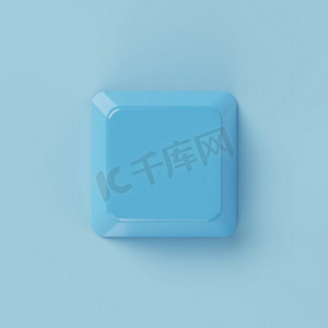 清除按钮摄影照片_背景上的蓝色键盘输入按钮。抽象对象和技术概念。3D插图渲染