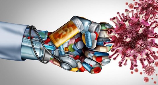 用医疗设备攻击传染性病毒细胞和病原体作为 3d 插图