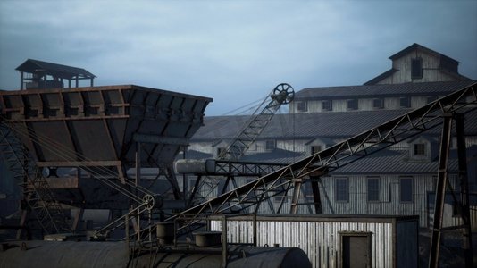 旧废弃的威尔士煤矿坑设备