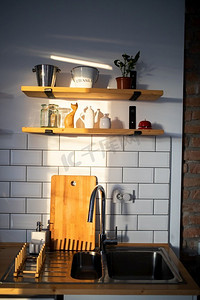 产品介绍摄影照片_明亮的现代厨房细节模拟产品介绍
