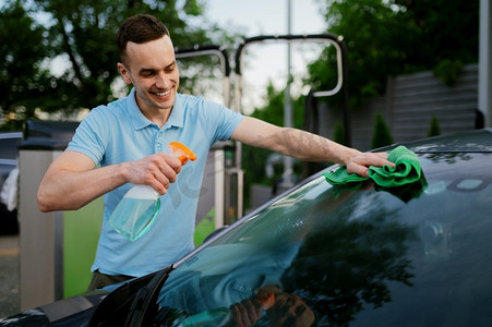 洗车玻璃摄影照片_ 车辆，水，汽车，清洁