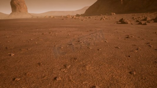 x展架橙色摄影照片_生锈的橙色中的奇妙火星景观