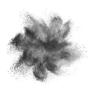粉末爆炸摄影照片_灰色、爆炸、粉末、烟雾